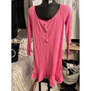 Vintage VS pink skirted ruffle nightgown sleep shirt dress